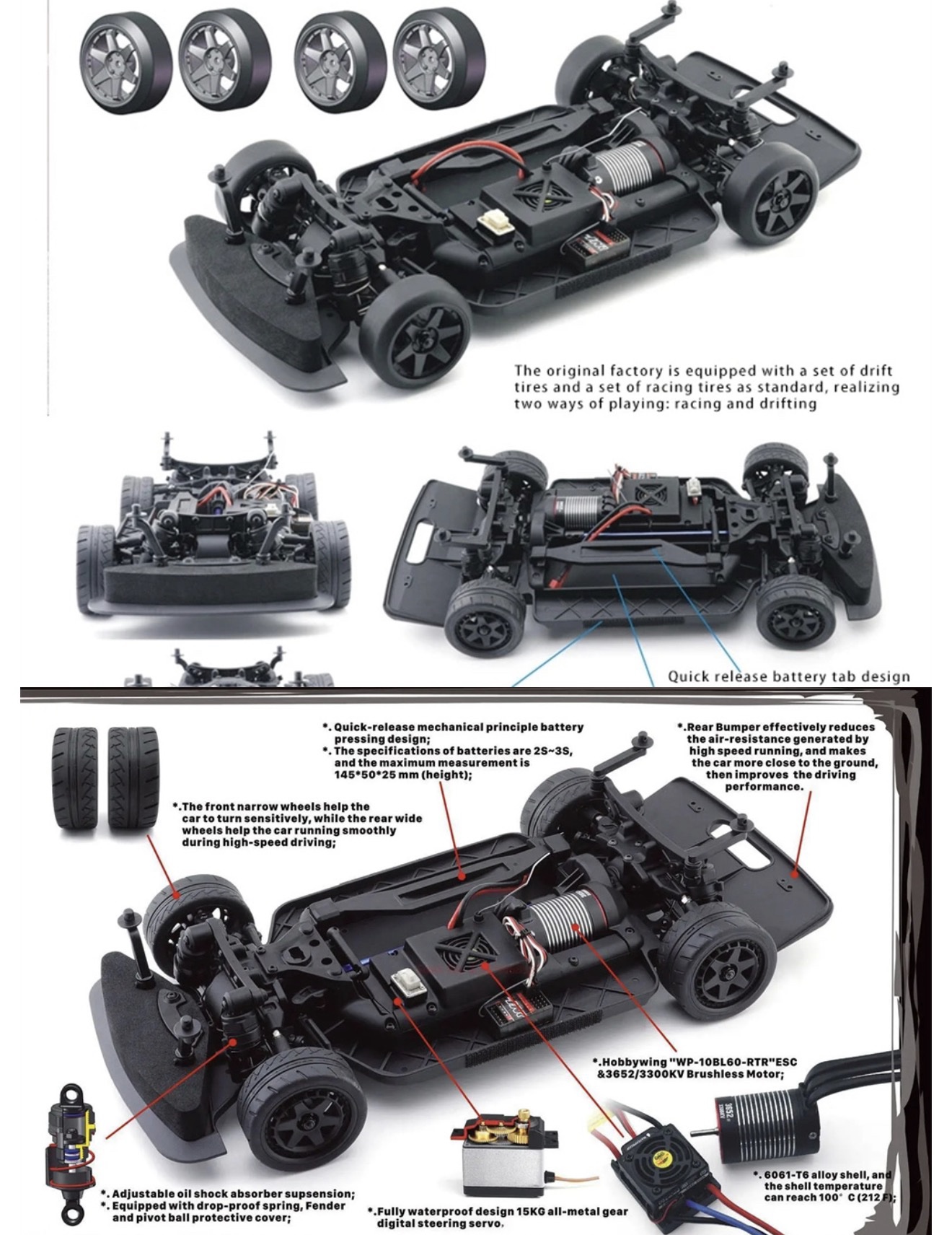HNR Werewolf 4WD RTR Brushless 1/10 RC Car E30 4X4 hi-power model - Image 8