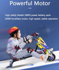 Alternative view of 3 Wheel 36v Electric Drifting Trike for Kids & lithium battery