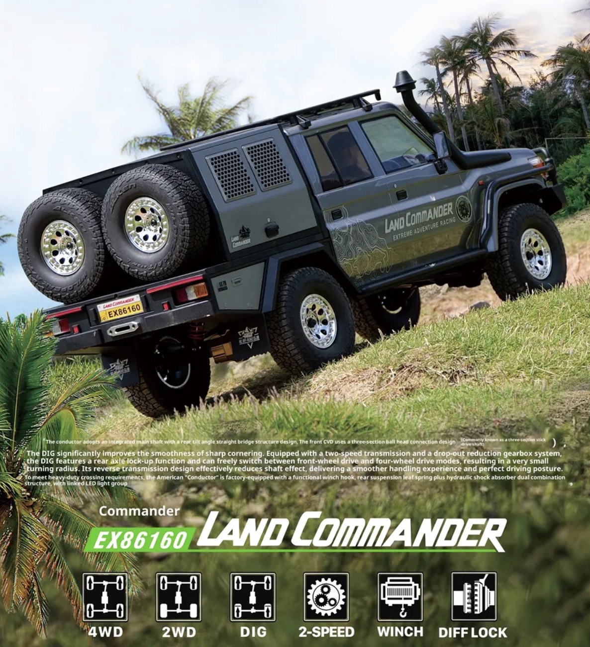 RGT 1/10 Land Commander LC79 Rock Crawler - Image 2